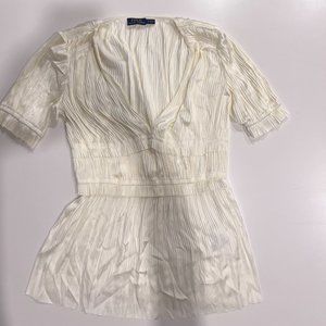 Ralph Lauren Pleated Satin Blouse NWOT